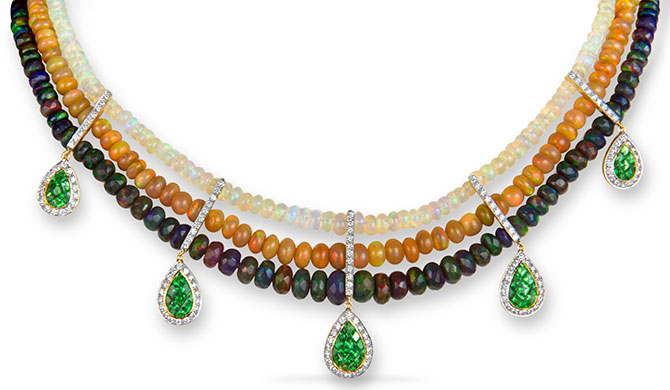 m spalten multistrand opal necklace