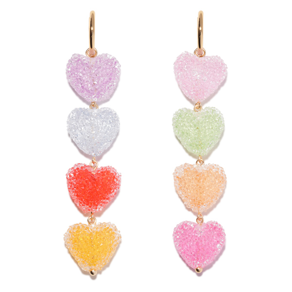 Crystal Haze heart stack earrings Crystal Haze heart stack earrings