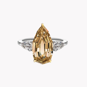 Material Good step-cut brown diamond ring