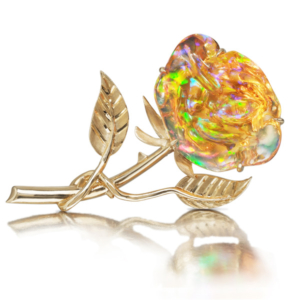 Parle opal rose brooch